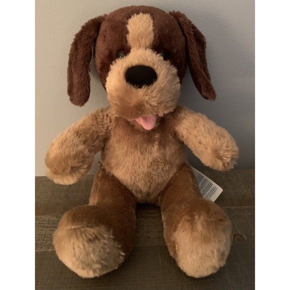 Build A Bear Dog Caramel Pup Plush Brown Ears Tongue Sticking Out With Vest - Picture 5 of 11